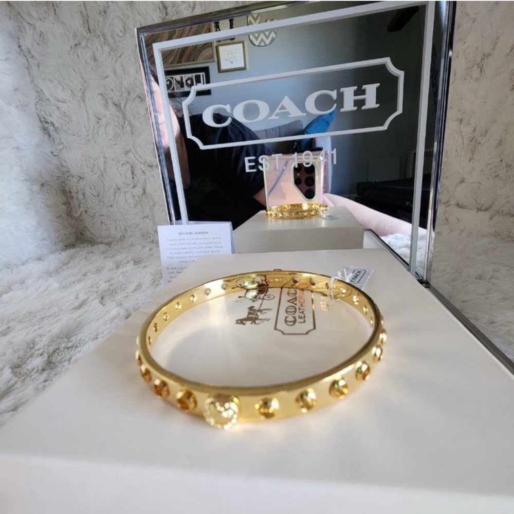 Coach Gold Women's Bracelet with Stud Accents
